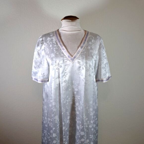 Neiman Marcus Vintage Women’s Liliana Panconesi Nightgown Maxi Short Sleeve L - Picture 1 of 13